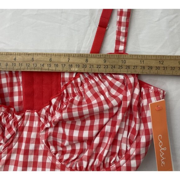 Colsie Bralette Women Size Large Gingham Bustier Crop Top Adjustable Straps NWT - Picture 9 of 12